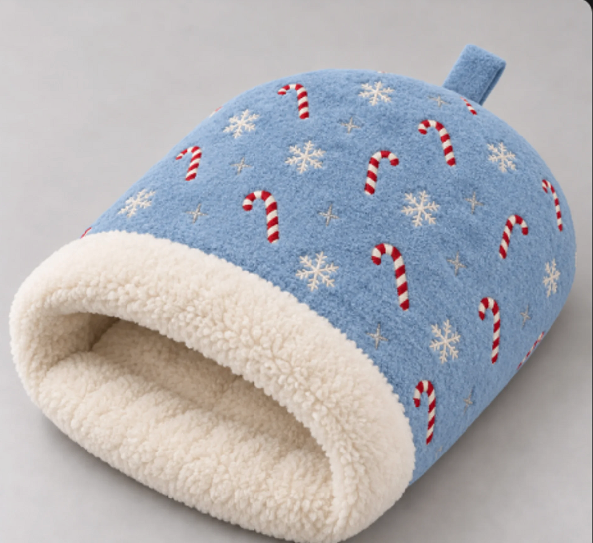 Jingle Cave Christmas Pet Bed in Blue