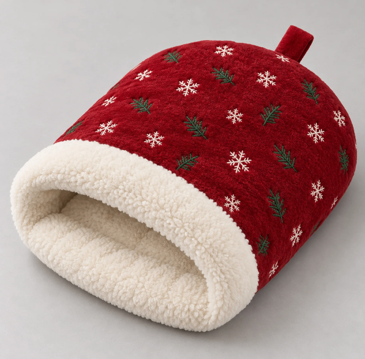 Jingle Cave Christmas Pet Bed in Red